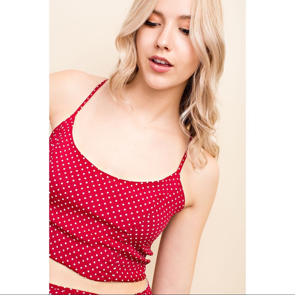 🆕Red Polka Dot Crop Top